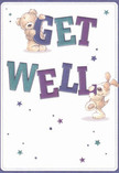 Brimming with cheerful optimism and gentle encouragement, this get well card features two adorable companions-a smiling teddy bear and a playful puppy-each perfectly rendered to evoke the rich textures of soft fur and loving embrace. Together, they cradle the bold, colourful 'Get Well' lettering, its vibrant indigo and teal palette singing out against the creamy background, much like the lively arrangements seen in Camberley's window displays. Tiny stars in shades of blue and purple dance playfully across the card, hinting at hope and the magic of recovery. The scene radiates the same nurturing energy found in bouquets thoughtfully prepared for delivery across Camberley-a genuine gesture of comfort and care. Whether sent to a loved one recuperating near The Square or to brighten a home on Yorktown Road, the card's artistry and sincerity combine to create an emotional salve. It doesn't just send a message; it offers warmth and companionship-the very essence of Camberley support and kindness during times of need.
